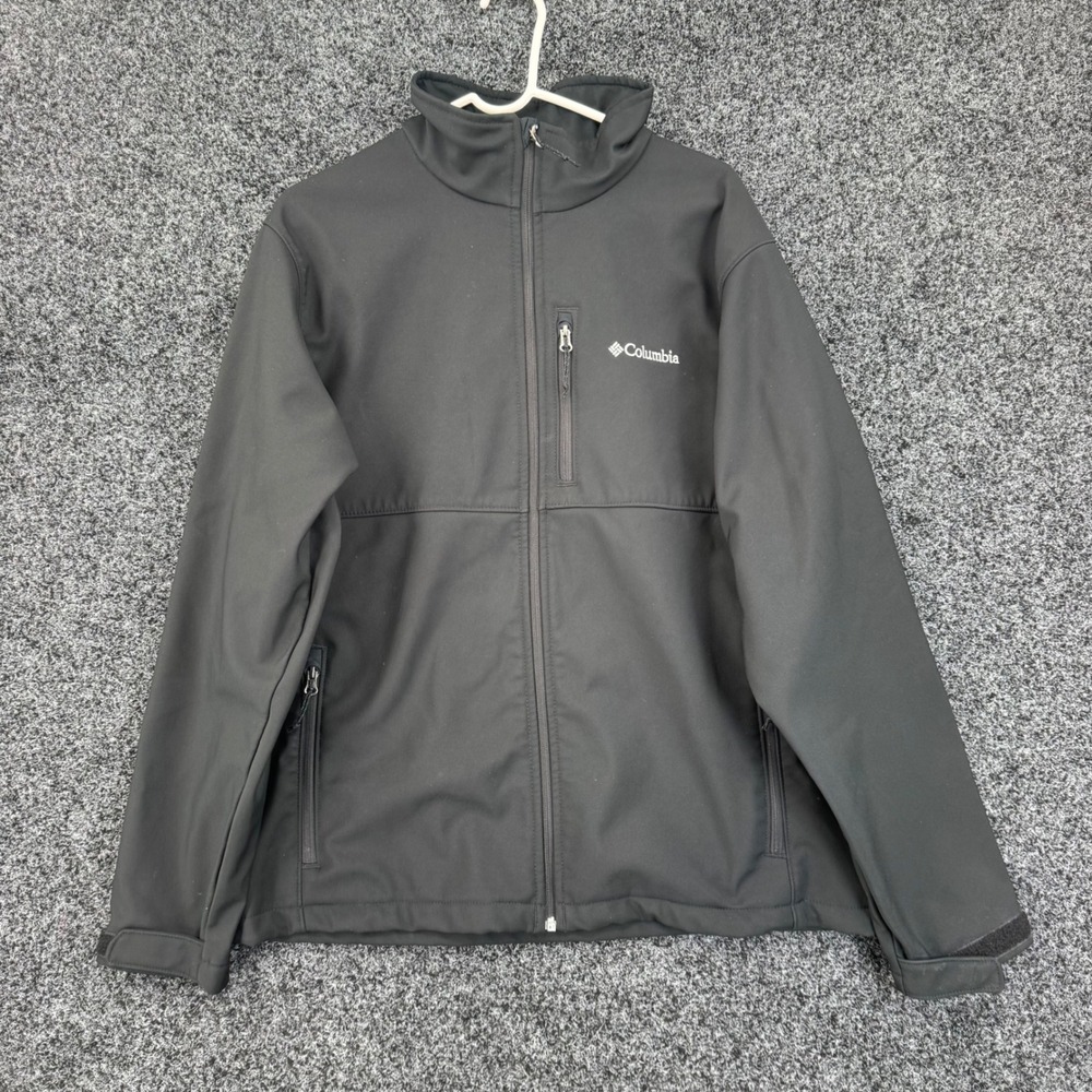 Columbia Ascender Softshell Jacket Mens XL Black Full Zip WM6044 Outdoor Coat